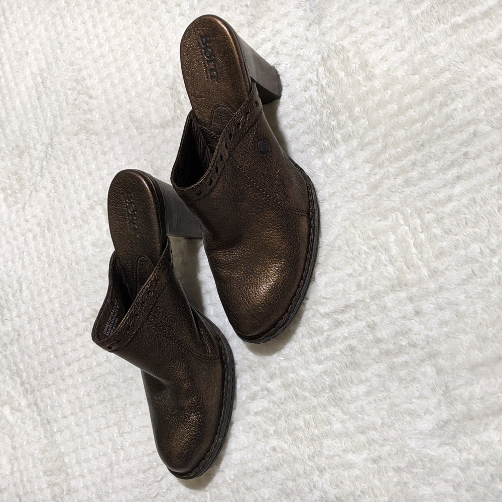 Born Lella Metallic Bronze Mules